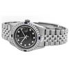 Image 4 : Rolex Mens Stainless Steel Black String Diamond & Sapphire Datejust Wristwatch