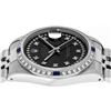 Image 6 : Rolex Mens Stainless Steel Black String Diamond & Sapphire Datejust Wristwatch