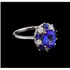 Image 1 : 2.55 ctw Tanzanite, Sapphire and Diamond Ring - 14KT White Gold