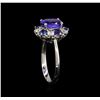 Image 4 : 2.55 ctw Tanzanite, Sapphire and Diamond Ring - 14KT White Gold