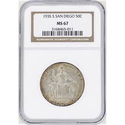 1935-S San Diego Commemorative Half Dollar Coin NGC MS67