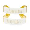 Image 1 : Double Metal Strand Leather Cuff Bracelet - Gold Plated