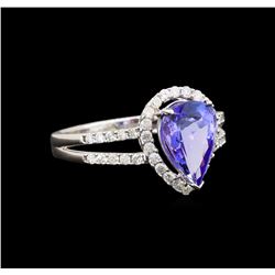 14KT White Gold 2.51 ctw Tanzanite and Diamond Ring