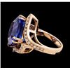 Image 3 : 24.05 ctw Tanzanite and Diamond Ring - 14KT Rose Gold