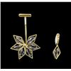 Image 1 : Snow Flake Crystal Earrings - Gold Plated