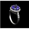 Image 4 : 4.34 ctw Tanzanite and Diamond Ring - 14KT White Gold