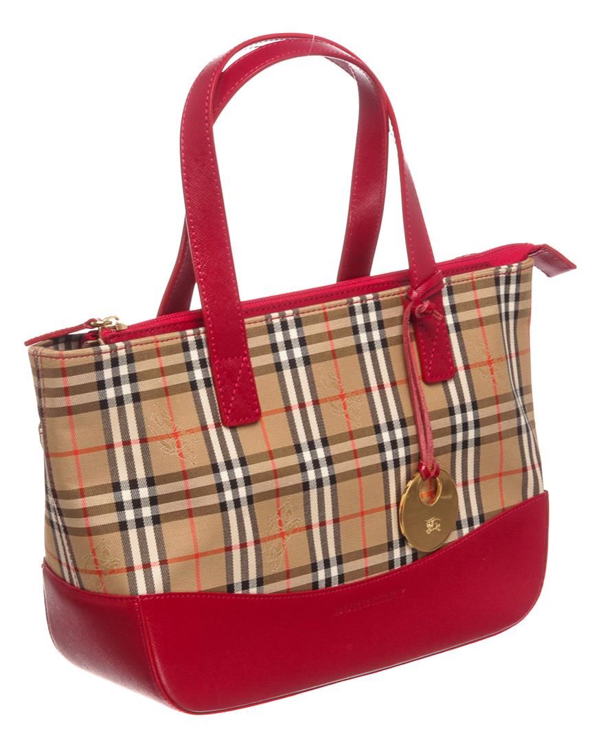 red burberry purse