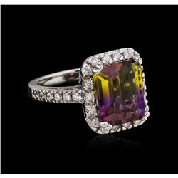 5.88 ctw Ametrine and Diamond Ring - 14KT White Gold