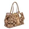 Image 2 : Coach Brown Monogram Canvas Gold Metallic Leather Trim Shoulder Handbag