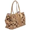 Image 3 : Coach Brown Monogram Canvas Gold Metallic Leather Trim Shoulder Handbag