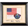 Image 1 : Apollo 7 Flown Flag Signed by Cunningham and Schirra