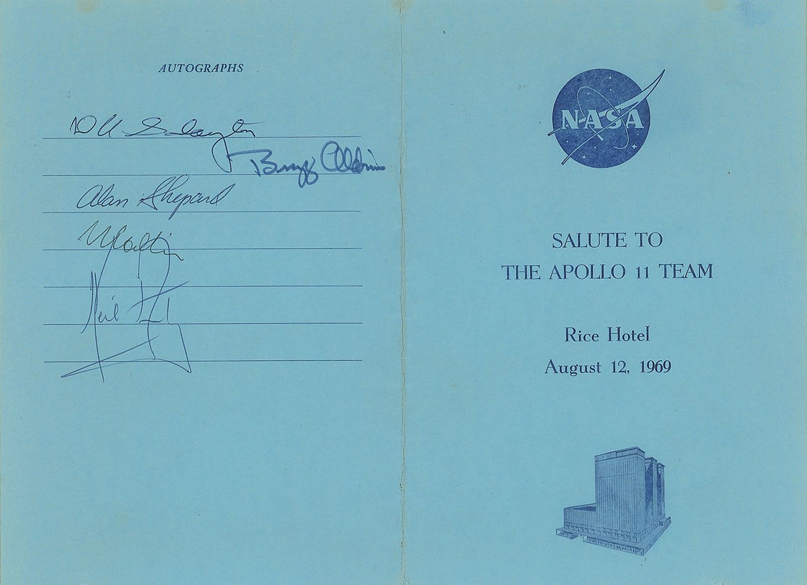 Apollo 11 Program Paper Apollo 11 Signed Program