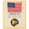 Image 1 : Apollo 13 Flown Flag with Certificate Signed by Lovell and Haise