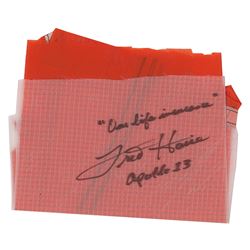 Fred Haise Signed Parachute Fabric