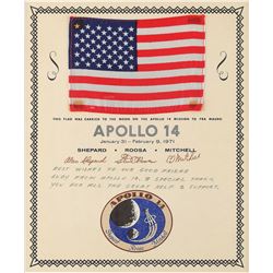 Apollo 14 Flown Flag with Crew-signed Certificate