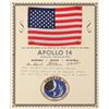 Image 1 : Apollo 14 Flown Flag with Crew-signed Certificate