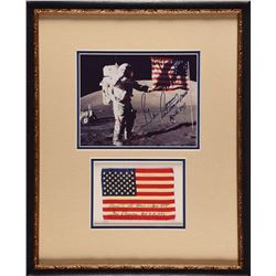 Apollo 17 Flown Flag and Gene Cernan Signed Photograph