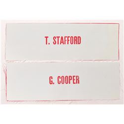 Gordon Cooper and Tom Stafford Beta Cloth Patches