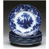 Image 1 : SET OF EIGHT FLOW BLUE DINNER PLATES IN THE “SCIN