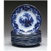 Image 1 : TEN FLOW BLUE PLATES IN THE “SCINDE” PATTERN