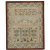 Image 1 : FINE SCHOOLGIRL NEEDLEWORK SAMPLER BY MARY ALLGAI