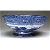 Image 1 : LARGE BLUE AND WHITE FOOTED PUNCH BOWL BY COULDON