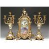 Image 1 : EXQUISITE PORCELAIN-MOUNTED THREE-PIECE CLOCK SET