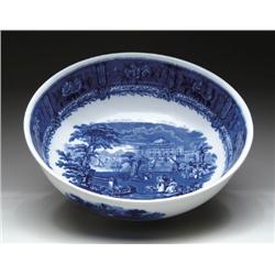 LARGE FLOW BLUE BOWL