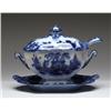 Image 1 : FLOW BLUE COVERED SAUCE TUREEN WITH LINER AND LAD