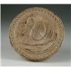 Image 1 : TWO PIECE SWAN CARVED WOOD BUTTER PRINT