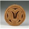 Image 1 : ROUND FLAT CARVED WOOD BUTTER PRINT