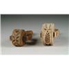 Image 1 : TWO CARVED WOOD BUTTER PRINT ROLLERS