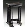 Image 1 : NESTING SET OF FOUR DECORATED LACQUERWARE STANDS