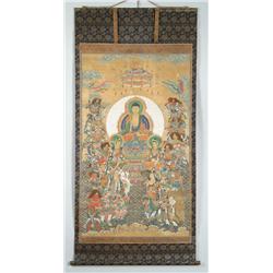 ANTIQUE ORIENTAL HAND PAINTED SCROLL