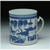 Image 1 : LARGE BLUE AND WHITE CANTON STRAP HANDLED MUG