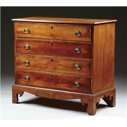 BRACKET BASE FOUR DRAWER ANTIQUE MAPLE CHEST