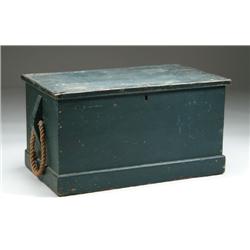GREEN PAINTED ANTIQUE SEA CHEST