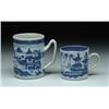 Image 1 : TWO BLUE AND WHITE CANTON HANDLED MUGS