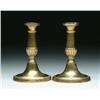 Image 1 : PAIR OF EARLY OVAL BASE BRASS CANDLESTICKS