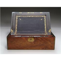 BRASS BOUND ROSEWOOD WRITING BOX