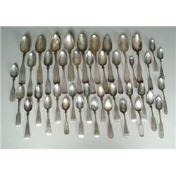 FORTY-ONE COIN SILVER SPOONS