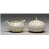 Image 1 : IRISH BELLEEK COVERED SUGAR AND CREAMER