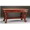 Image 1 : OUTSTANDING LION CARVED LIBRARY TABLE