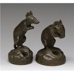 PAIR OF SMALL BRONZE MOUSE FIGURES