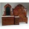 Image 1 : THREE PIECE MARBLE TOP VICTORIAN WALNUT BEDROOM S