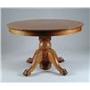 Image 1 : MAHOGANY CLAW FOOT ROUND BANQUET TABLE