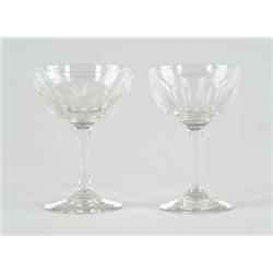 SET OF EIGHTEEN CUT CLEAR GLASS WINES