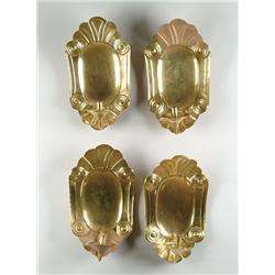 FINE SET OF FOUR BRASS REPRODUCTION WALL CANDLE S