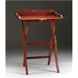 FOLDING MAHOGANY CAMPAIGN DESK