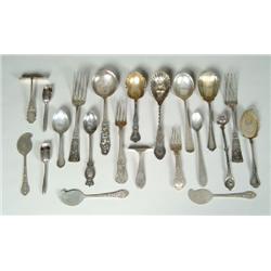 TWENTY-ONE MISCELLANEOUS PIECES OF STERLING FLATW